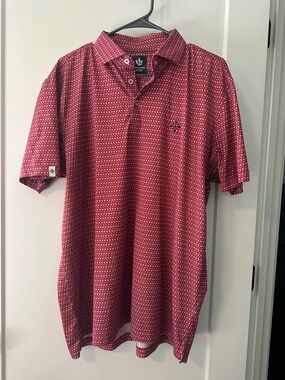 Men's Printed Performance Polo in Red